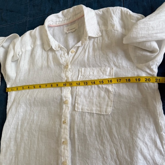By Anthropologie Button Down Linen Tunic Shirt Size XS - Picture 12 of 13